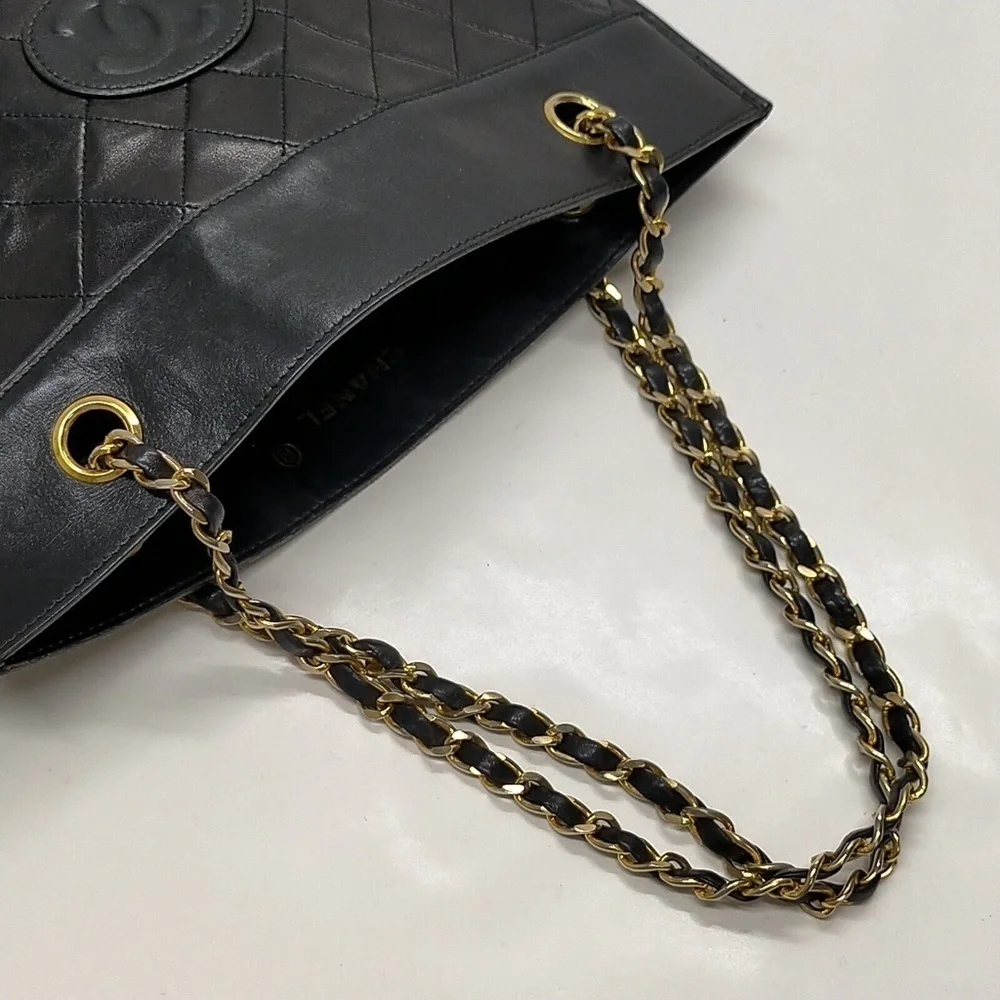 Chanel Black Lamb Skin Hand Bag
